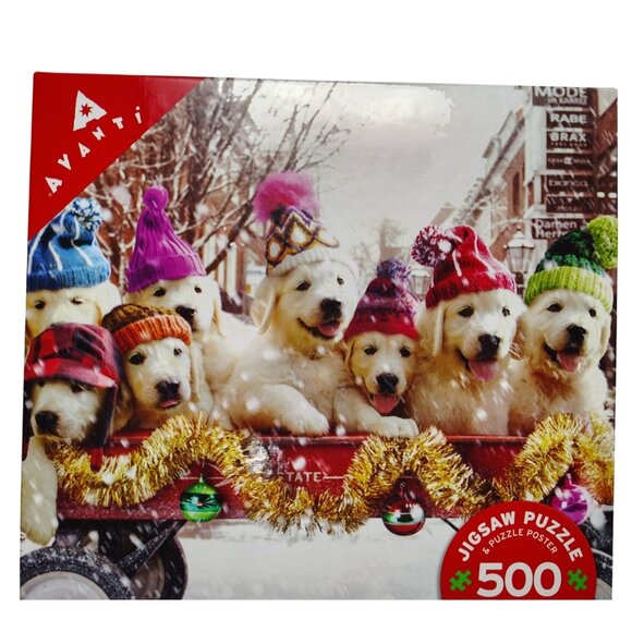 Avanti Christmas Puppies 500-Piece Jigsaw Puzzle 24x18 Inches - Picture 3 of 5